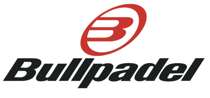 Logo Bullpadel con scritta nera e B Rossa, su sfondo bianco.