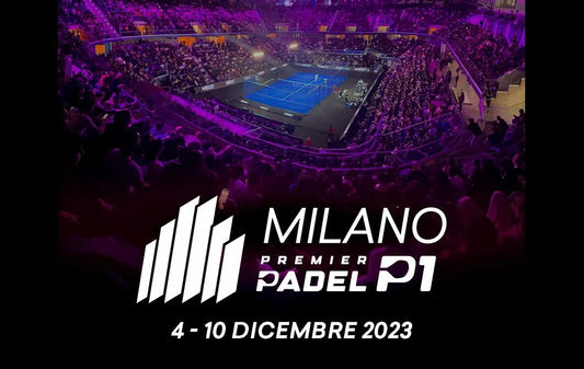 Immagine spot Milano padel p1 con campo sullo sfondo.