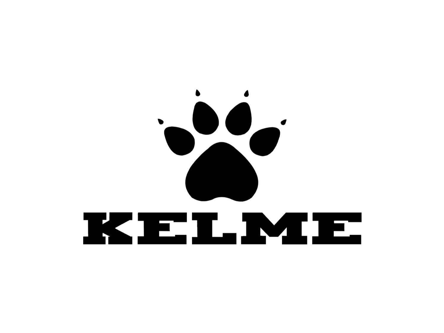 Immagine logo scuro Kelme con zampa di animale su sfondo bianco