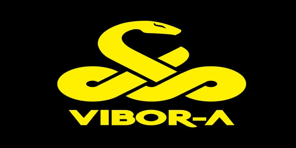 Immagine logo Vibor-A, scritta gialla su sfondo nero e immagine cobra
