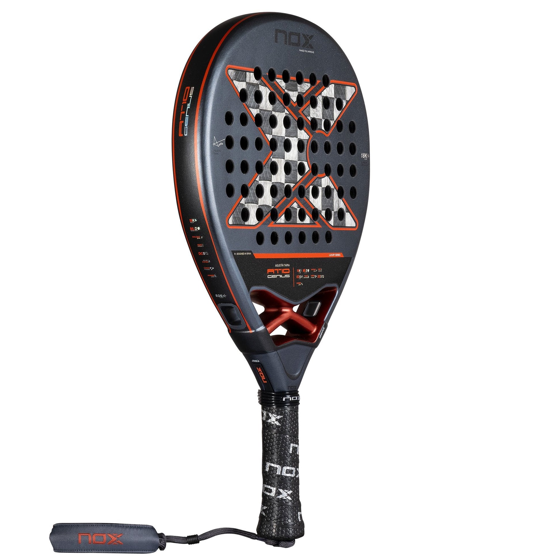 racchetta da padel Nox AT10 Genius 18K Alum 2025 By Agustin Tapia | RACCHETTA DA PADEL frontale