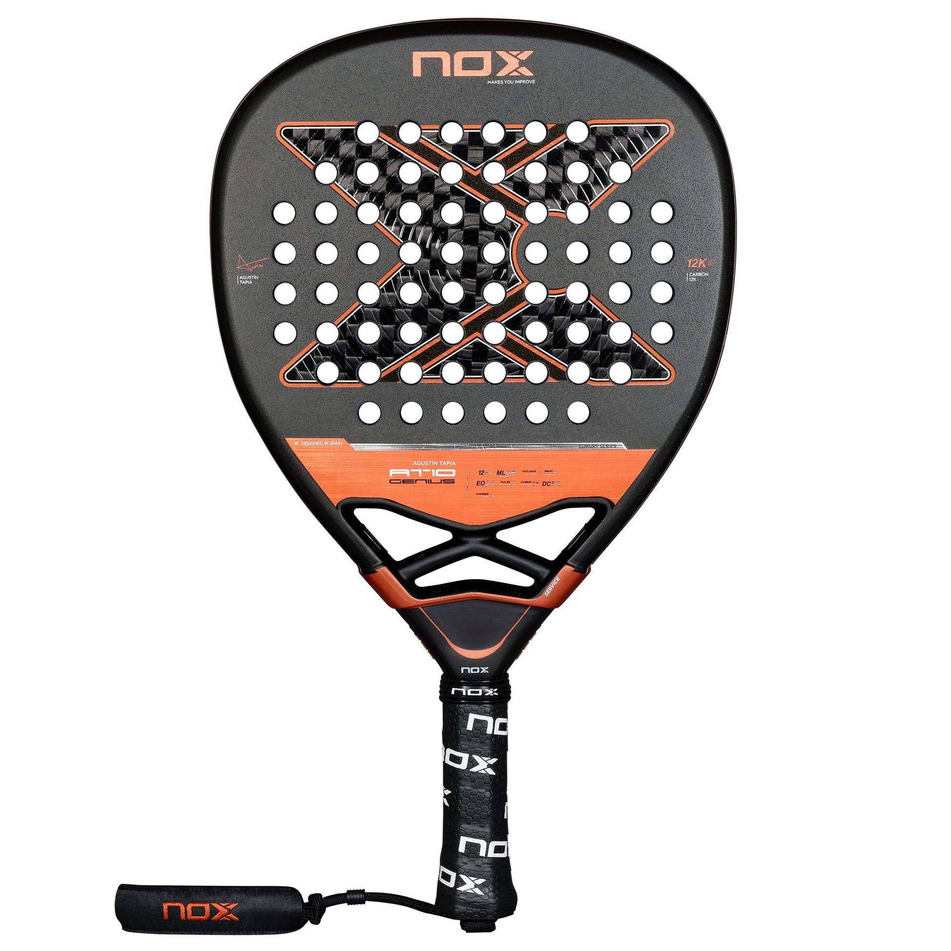 racchetta da padel Nox AT10 Luxury Genius Attack 12K 2025 By Agustin Tapia | RACCHETTA DA PADEL frontale