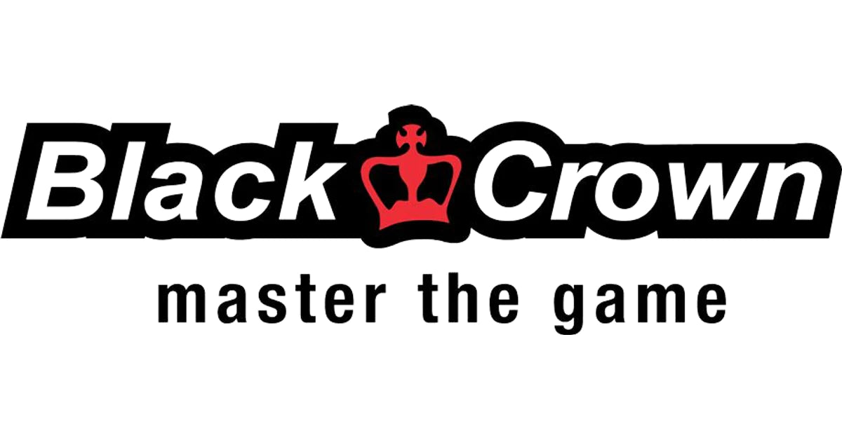 logo BlackCrown padel master the game nero e rosso su sfondo bianco.