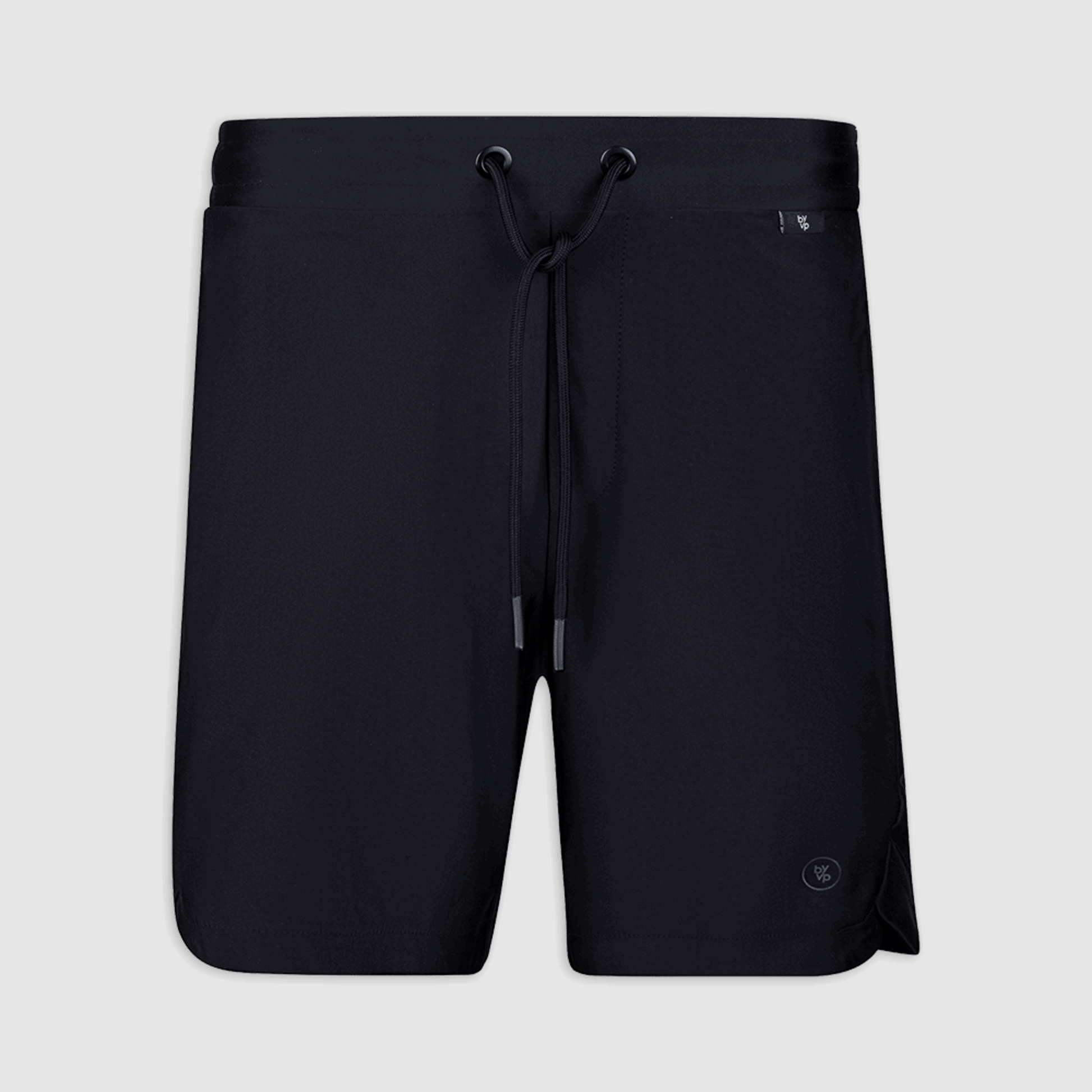Pantaloncini ByVP Padel Jersey Short Black, immagine frontale con logo