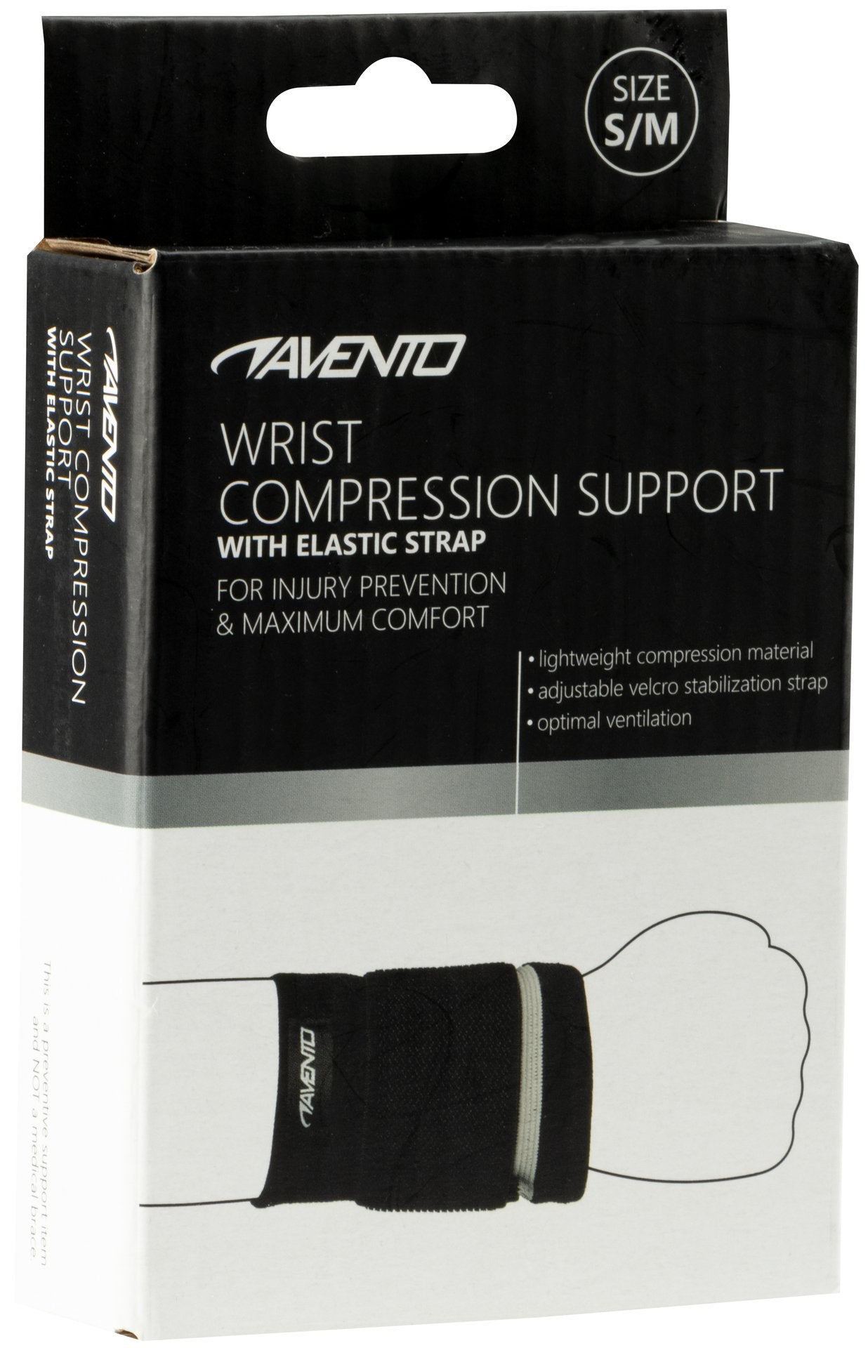 AVENTO SUPPORTO A COMPRESSIONE PER POLSO CON CHIUSURA A STRAPPO TAGLIA M/L