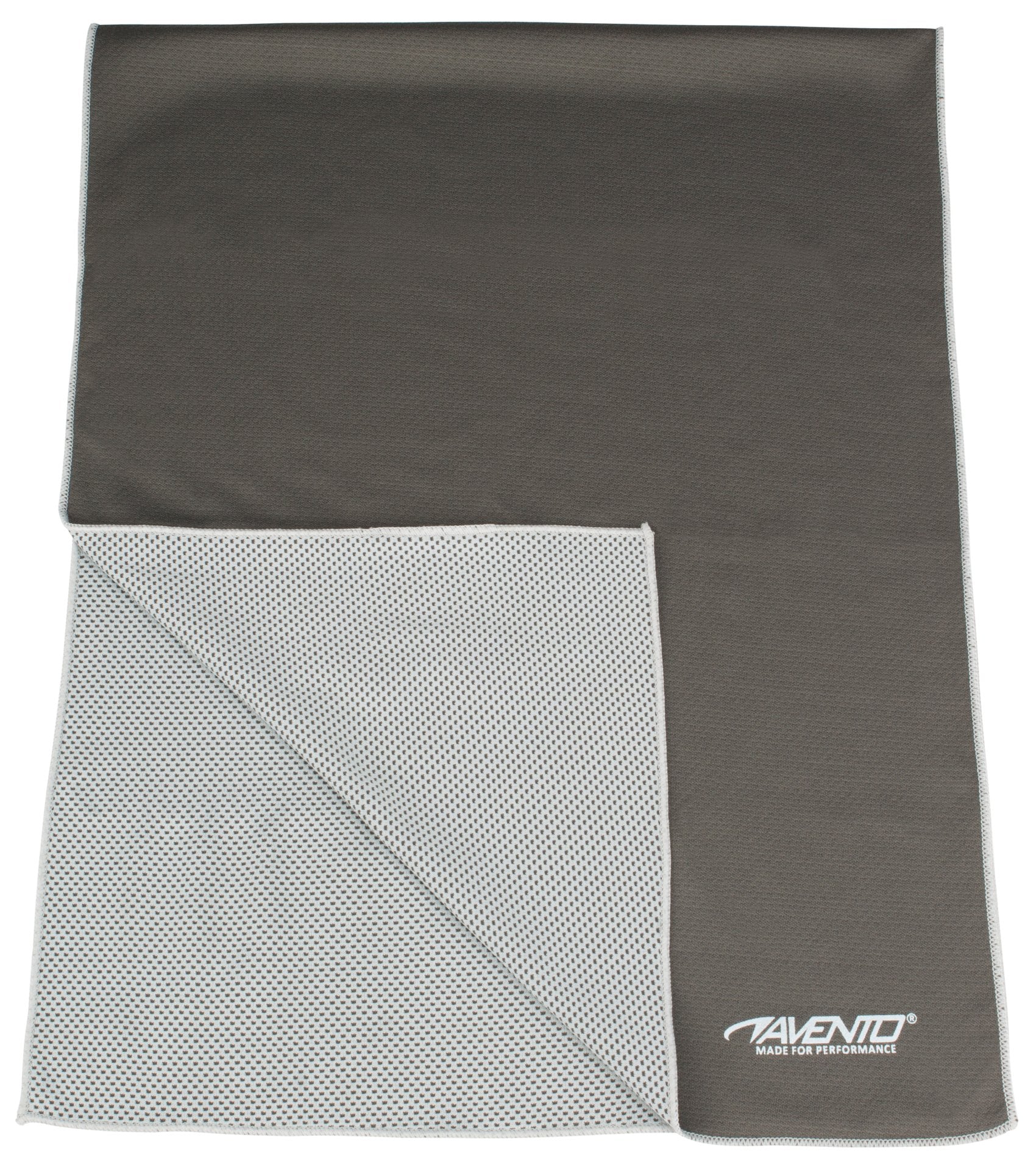 AVENTO ASCIUGAMANO 80 x 30 CM GRIGIO EFFETTO RINFRESCANTE di profilo