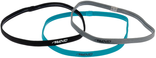 AVENTO SET 3 ELASTICI PER CAPELLI BLU NERO GRIGIO di profilo