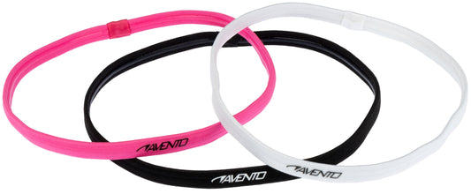 AVENTO SET 3 ELASTICI PER CAPELLI ROSA NERO BIANCO di profilo