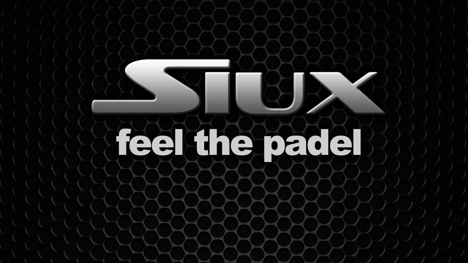 Immagine logo Siux grigio con scritta "Feel the padel"
